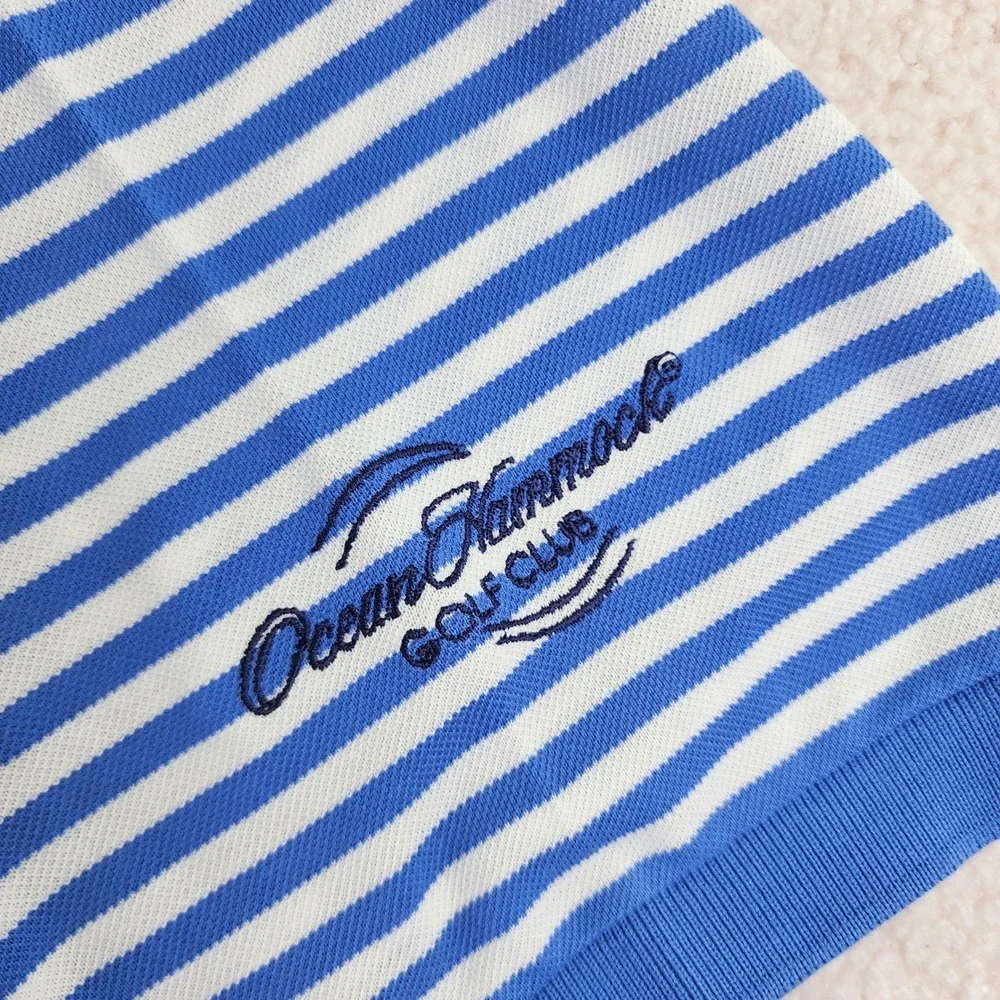 Polo Golf Ralph Lauren Blue White Polo Shirt Ocean Hammock Golf Club Mens XXL‎
